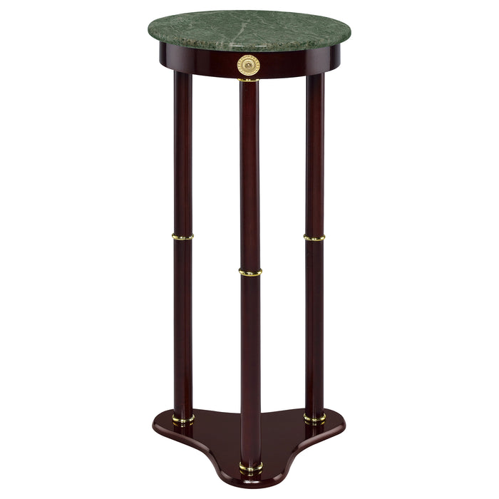 Edite Round Marble Top Plant Stand Merlot