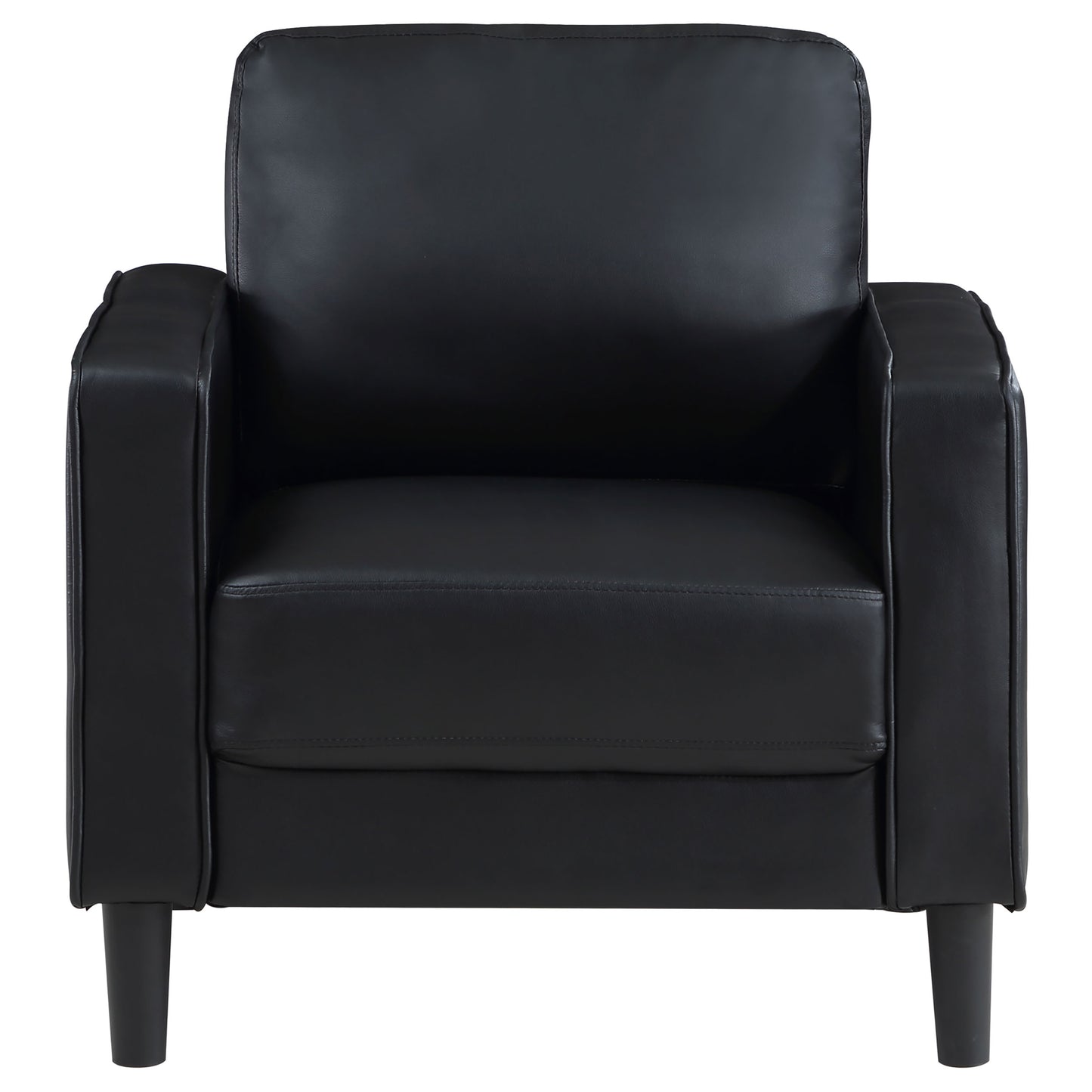 Ruth Upholstered Track Arm Faux Leather Accent Chair Black