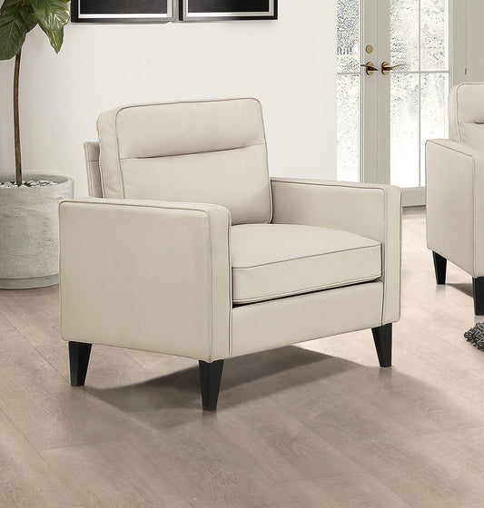 Jonah Upholstered Track Arm Accent Club Chair Ivory