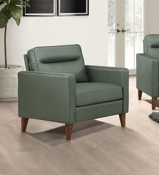 Jonah Upholstered Track Arm Accent Club Chair Green