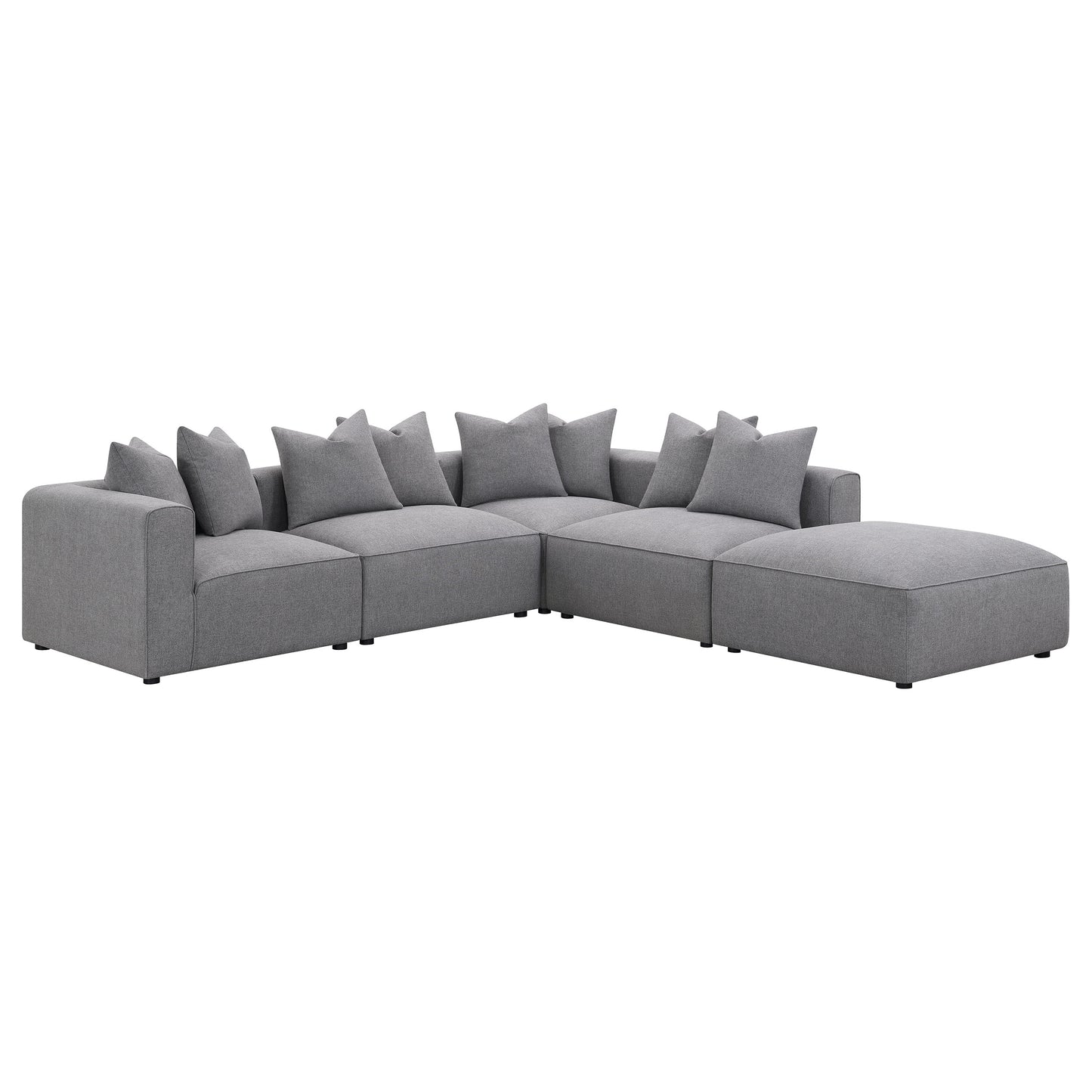 Jennifer Square Upholstered Ottoman Grey
