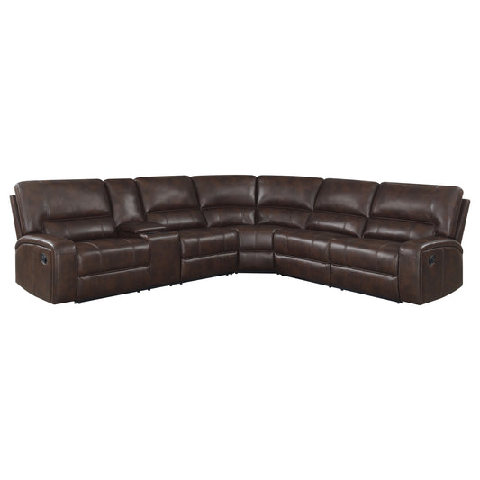 Brunson 3-piece Upholstered Reclining Sectional Sofa Brown