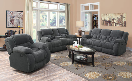 Weissman 3-piece Upholstered Reclining Sofa Set Grey
