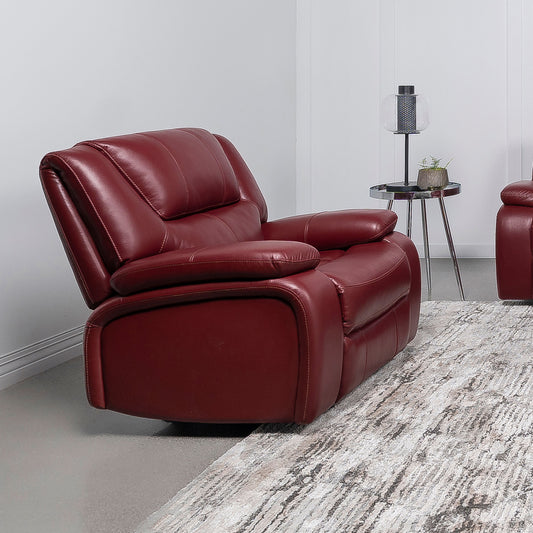 Camila Upholstered Glider Recliner Chair Red