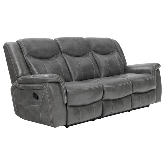 Conrad Upholstered Padded Arm Motion Sofa Grey