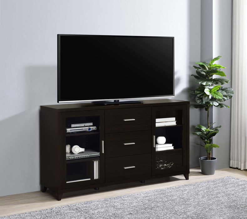 Lewes 2-door Engineered Wood 60-inch TV Stand Cappuccino