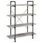 Delray 4-tier Open Shelving Bookcase Grey Driftwood and Black