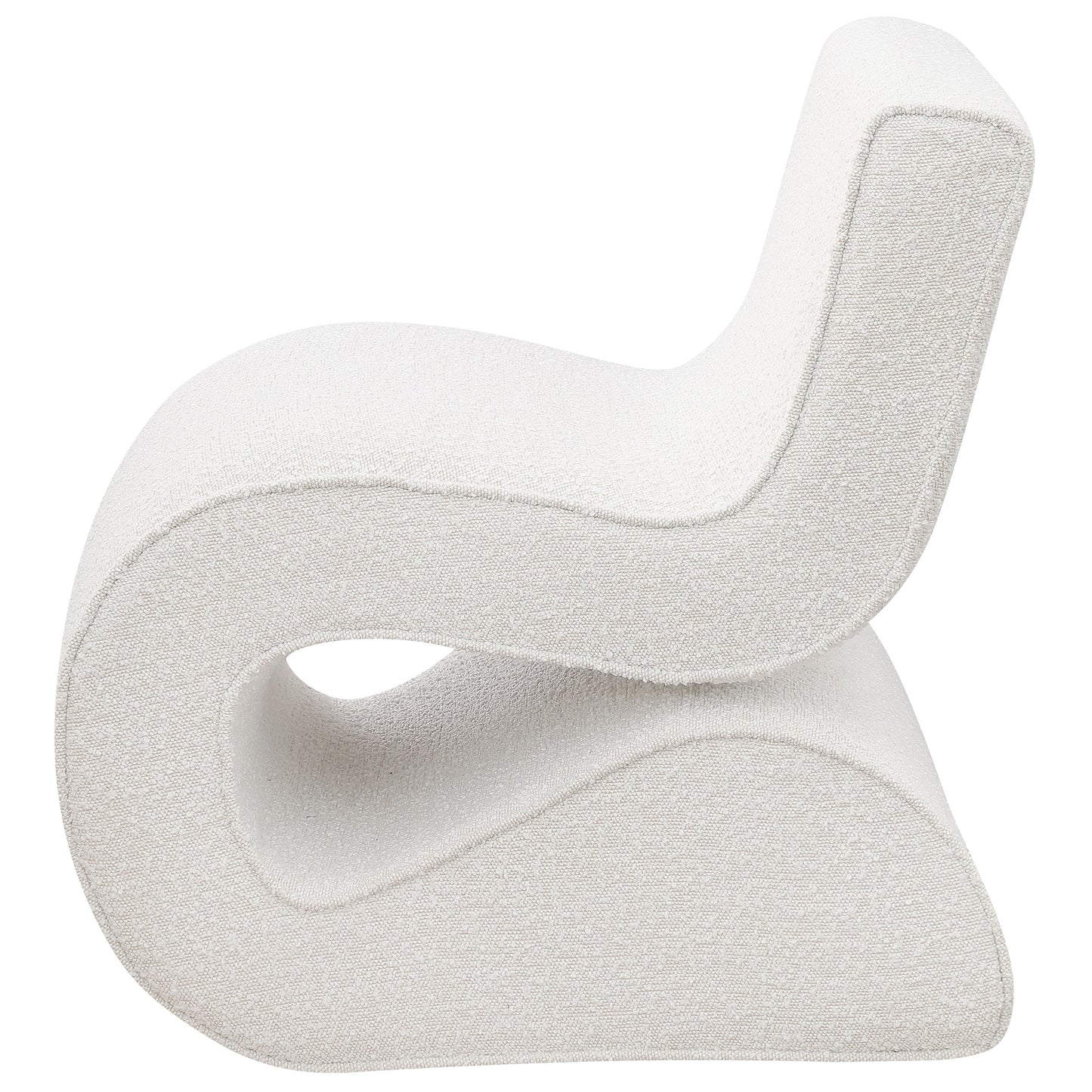 Ronea Boucle Upholstered Armless Curved Accent Chair Cream