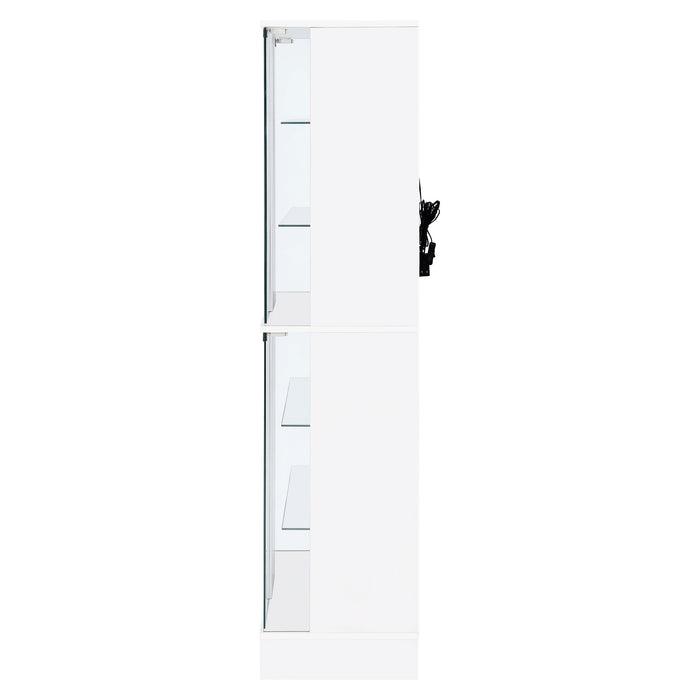 Cabra 4-door LED Curio Display Cabinet White High Gloss